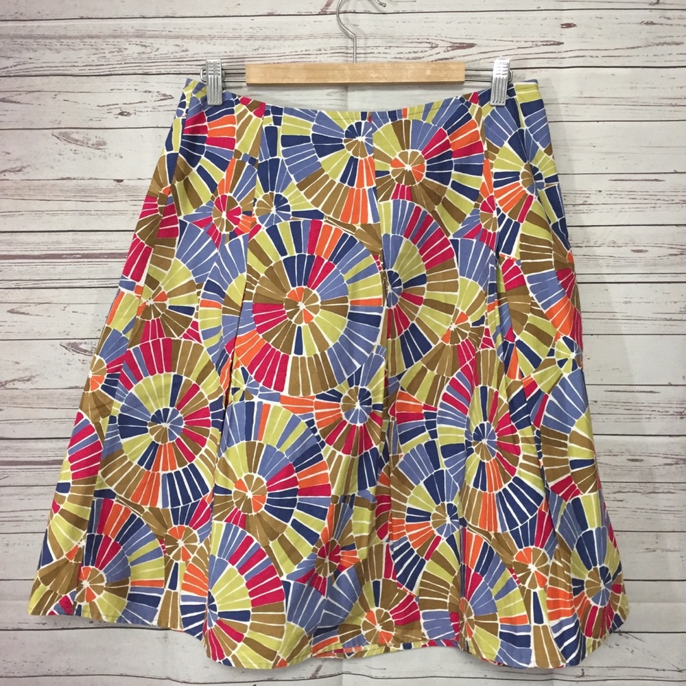 Talbots Spring Cotton Flare Skirt Career Pleat 10